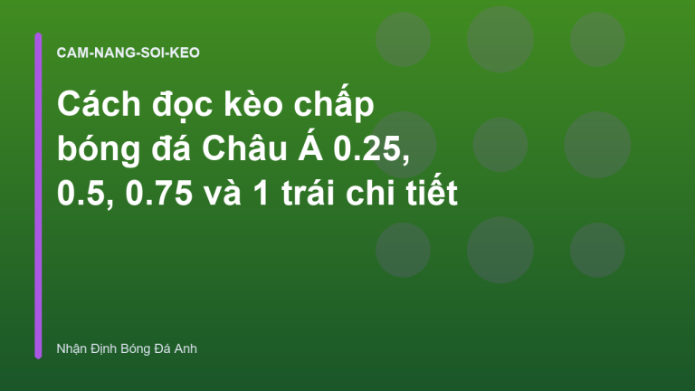 Cách đọc kèo chấp bóng đá Châu Á 0.25, 0.5, 0.75 và 1 trái chi tiết